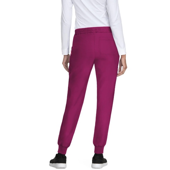 KOI Lite Stretch Scrub Set - Action Y-Neck Top (XXS) & Pants (XS) - Raspberry - Picture 4 of 9
